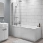 Left Hand P Shape Bath with Front Panel and Screen - 1500 x 800mm