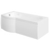 Left Hand P Shape Bath with Front Panel and Screen - 1500 x 800mm
