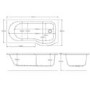 Left Hand P Shape Bath with Front Panel and Screen - 1500 x 800mm
