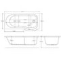 Right Hand P Shape Bath with Front Panel and Screen - 1500 x 800mm