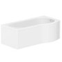 P Shape Shower Bath Right Hand with Front Panel & Chrome Bath Screen 1500 x 800mm - Portland