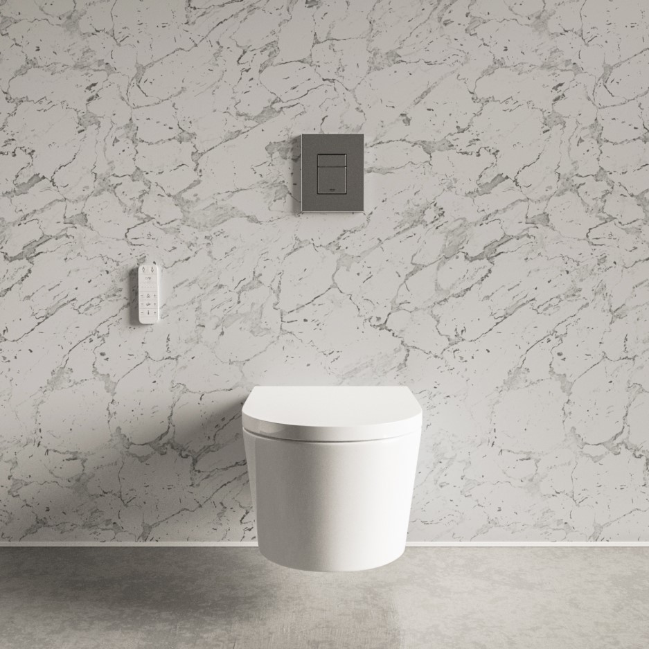 Wall Hung Smart Bidet Toilet Combo with Cistern & Wall Frame Built in