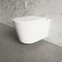 Wall Hung Smart Bidet Japanese Toilet & 820mm Frame Cistern and Brass Pneumatic Flush Plate - Purificare