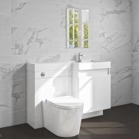 1200mm White Toilet and Sink Unit Right Hand with Smart Bidet Toilet - Agora 1200mm White Toilet and Sink Unit Right Hand with Smart Bidet Toilet - Agora