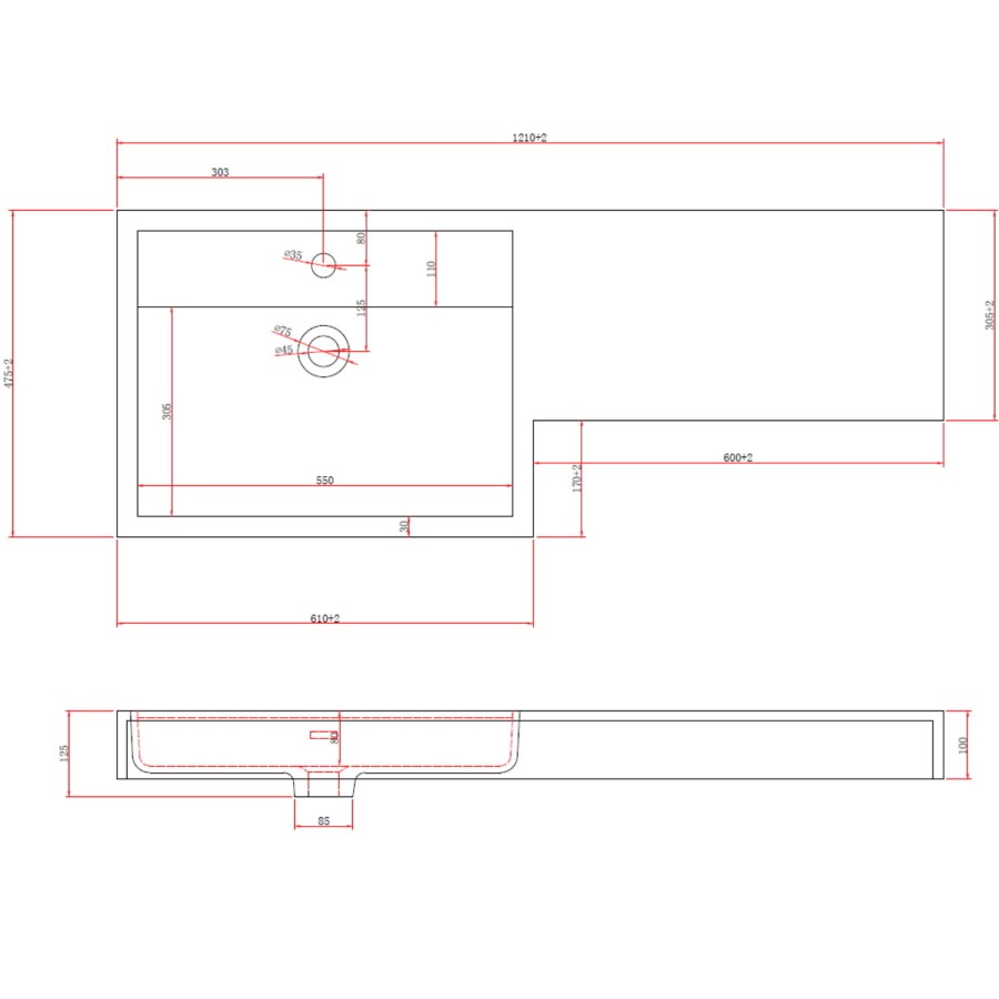 1200mm White Toilet and Sink Unit Left Hand with Smart Bidet Toilet - Agora