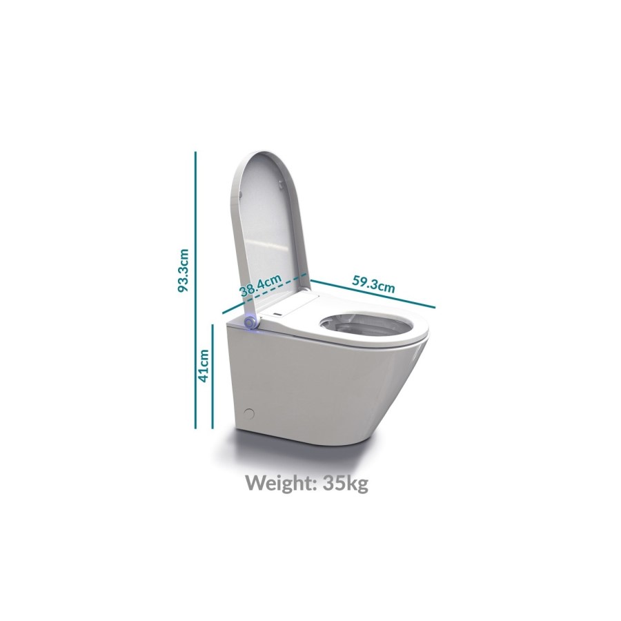 1200mm White Toilet and Sink Unit Left Hand with Smart Bidet Toilet - Agora
