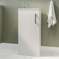 Grade A2 - 400mm White Cloakroom Freestanding Vanity Unit with Basin and Chrome Handle - Ashford Grade A2 - 400mm White Cloakroom Freestanding Vanity Unit with Basin and Chrome Handle - Ashford