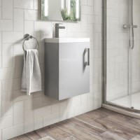 400mm Grey Wall Hung Cloakroom Vanity Unit with Basin - Ashford