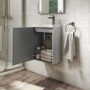 400mm Grey Wall Hung Cloakroom Vanity Unit with Basin - Ashford