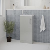 400mm Grey Cloakroom Freestanding Vanity Unit with Basin and Chrome Handle - Ashford 400mm Grey Cloakroom Freestanding Vanity Unit with Basin and Chrome Handle - Ashford