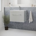 BUN/BeBa_24929/76637 600mm Grey Wall Hung Vanity Unit with Basin and Chrome Handle - Ashford