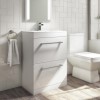 Grade A1 - 600mm White Freestanding Vanity Unit with Basin and Chrome Handles - Ashford