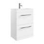 600mm White Freestanding Vanity Unit with Basin and Chrome Handles - Ashford