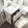 Grade A1 - 600mm White Freestanding Vanity Unit with Basin and Chrome Handles - Ashford