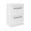 600mm White Freestanding Vanity Unit with Basin and Chrome Handles - Ashford