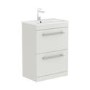 1100mm White Toilet and Sink Drawer Unit with Square Toilet and Chrome fittings - Ashford