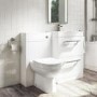 1100mm White Toilet and Sink Drawer Unit with Round Toilet and Chrome fittings - Ashford