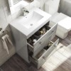 600mm Grey Freestanding  Drawer Vanity Unit with Basin and Chrome Handles - Ashford