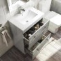 Grade A2 - 600mm Grey Vanity Unit with Basin and Chrome Handles - Ashford