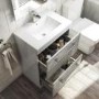 1100mm Grey Toilet and Sink Drawer Unit with Square Toilet and Chrome fittings - Ashford