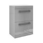 1100mm Grey Toilet and Sink Drawer Unit with Square Toilet and Chrome fittings - Ashford