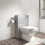 1100mm Grey Toilet and Sink Drawer Unit with Square Toilet and Chrome fittings - Ashford