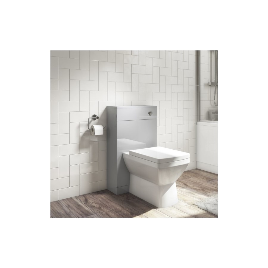 1100mm Grey Toilet and Sink Drawer Unit with Square Toilet and Chrome fittings - Ashford