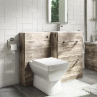 1100mm Wood Effect Toilet and Sink Unit with Square Toilet - Ashford 1100mm Wood Effect Toilet and Sink Unit with Square Toilet - Ashford