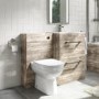 1100mm Wood Effect Toilet and Sink Unit with Round Toilet - Ashford