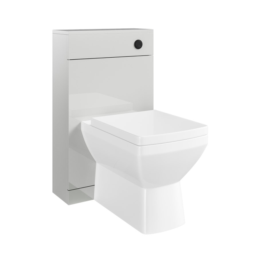 500mm Grey Back to Wall Toilet Unit and black fittings - Ashford