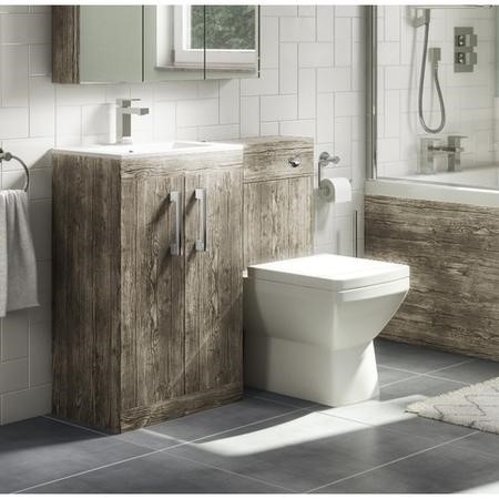 Grey Textured Wood Universal Toilet And, Grey Wood Bathroom Vanity Unit