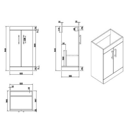 1000mm Grey Toilet and Sink Unit with Square Toilet- Ashford