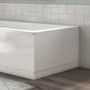 1500 Single Ended Square Bath with White Gloss Bath Front & End Panel