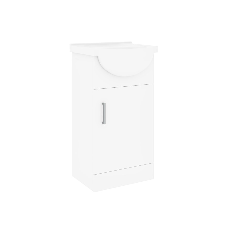 455mm White Freestanding Cloakroom Vanity Unit with Basin - Classic