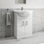 GRADE A2 - 514mm White Freestanding Vanity Unit with Basin - Classic