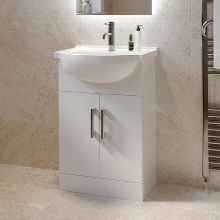550mm white freestanding vanity unit with basin classic better bathrooms