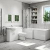 1700mm L Shaped Bath Suite with Toilet &amp; Basin Combination Unit - Left Hand - Classic