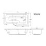 1700mm L Shaped Bath Suite with Toilet & Basin Combination Unit - Left Hand - Classic