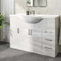 Grade A2 - 1200mm White Freestanding Vanity Unit with Basin - Classic