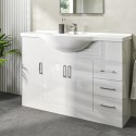 BUN/BeBa_24957/76647 1200mm White Freestanding Vanity Unit with Basin - Classic