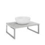 600mm Concrete Effect Countertop Basin Shelf with Round Basin - Lund