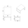 600mm White Countertop Basin Shelf Only - Lund