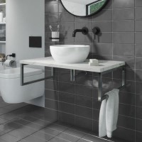 800mm Vanity Shelf - Marble Effect - With Matt Countertop Basin - Lund