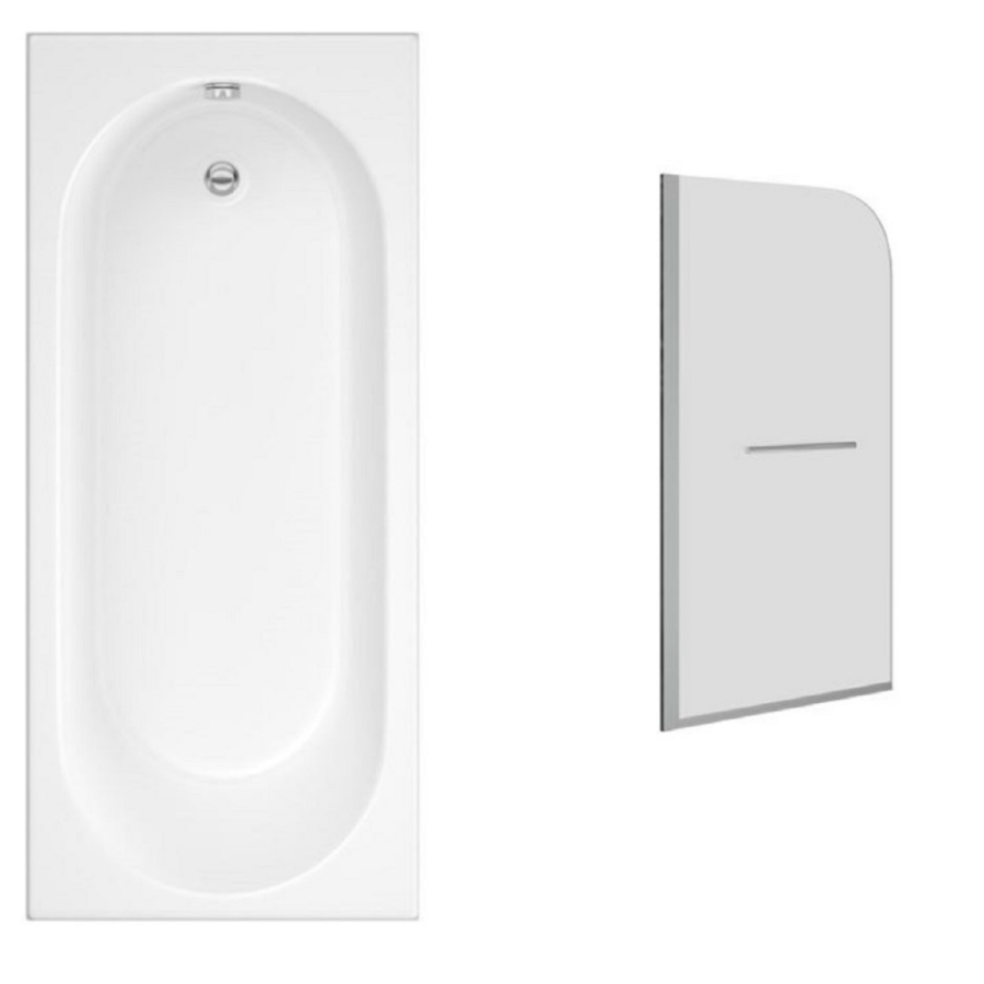 Tabor 1700 Straight Bath Suite - Grey Panel