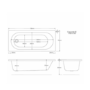 Tabor 1700 Straight Bath Suite - Grey Panel