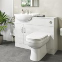 BUN/BeBa_24973/76970 1050mm White Toilet and Sink Unit with Round Toilet - Classic
