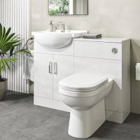 1050mm White Toilet and Sink Unit with Round Toilet - Classic 1050mm White Toilet and Sink Unit with Round Toilet - Classic