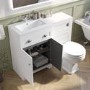 1100mm White Toilet and Sink Unit with Traditional Toilet - Baxenden
