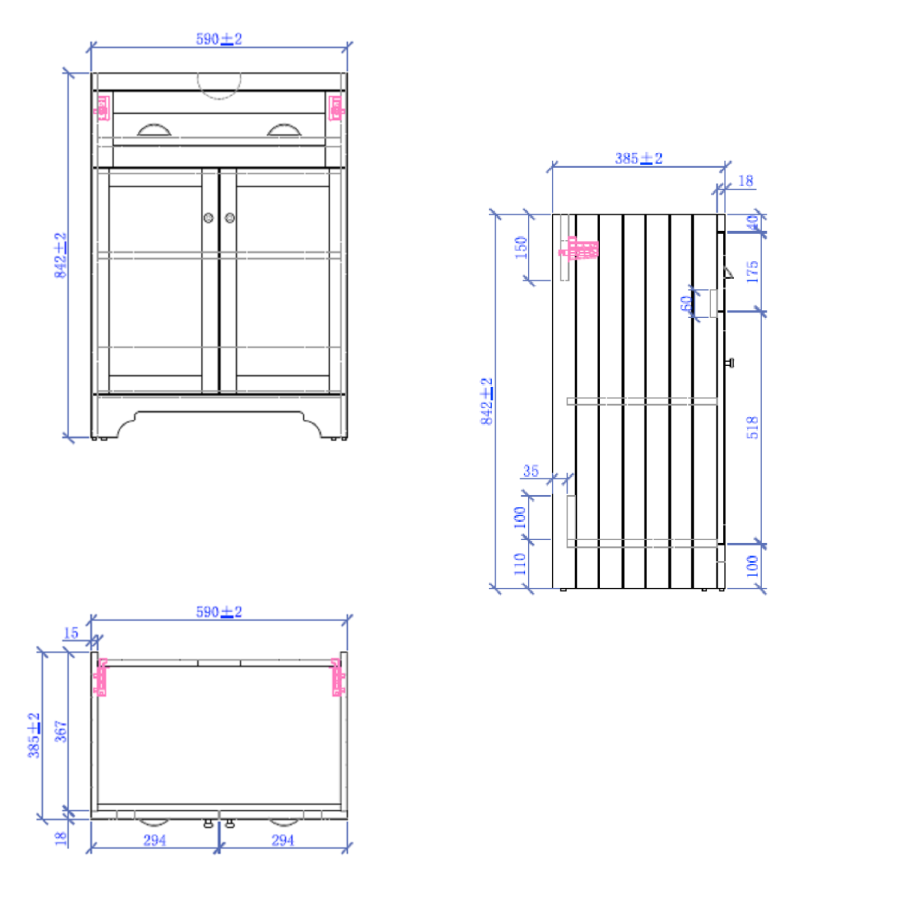 1100mm White Toilet and Sink Unit with Traditional Toilet - Baxenden