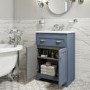 GRADE A2 - 600mm Blue Freestanding Vanity Unit with Basin - Baxenden